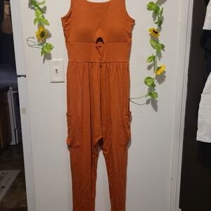 Nwt Casei Large Orange Pants Suit Romper